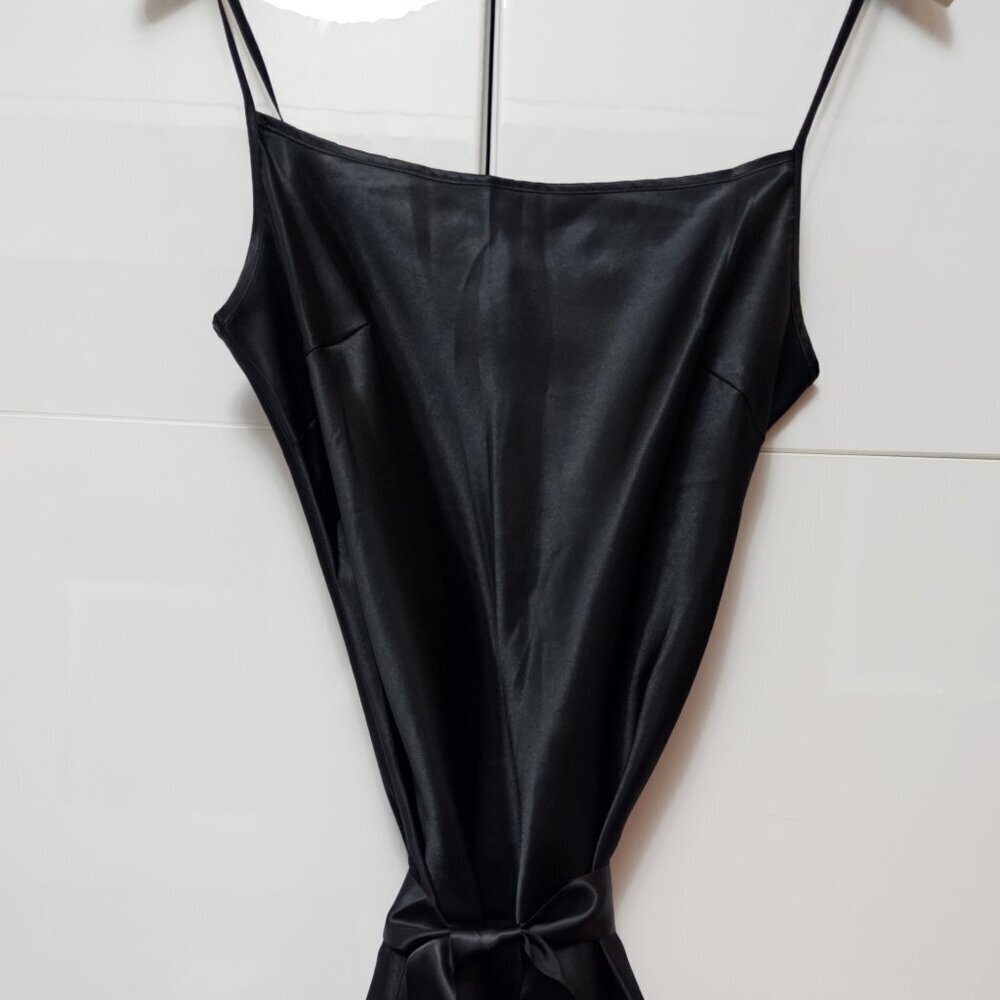 Satin Belted Sexy Babydoll Dress Nightgown Slip Silk Negligee Nightie - Picture 3 of 10